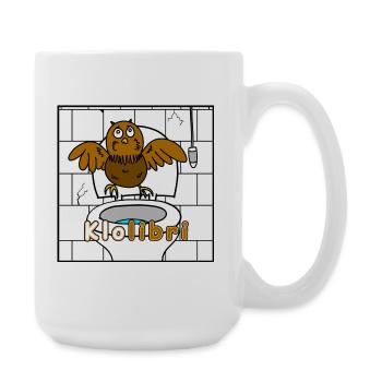 Klolibri – Lustiger Bad‑Vogel Cartoon (weiß) - Große Tasse 440 ml - Weiß - Rechts