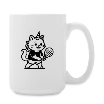 Chat licorne padel  - Grande tasse 440 ml - blanc - Droite
