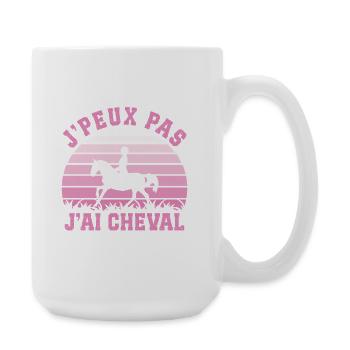 I Can't I Have Horse Riding Gift - Large Mug 440 ml - white - Right