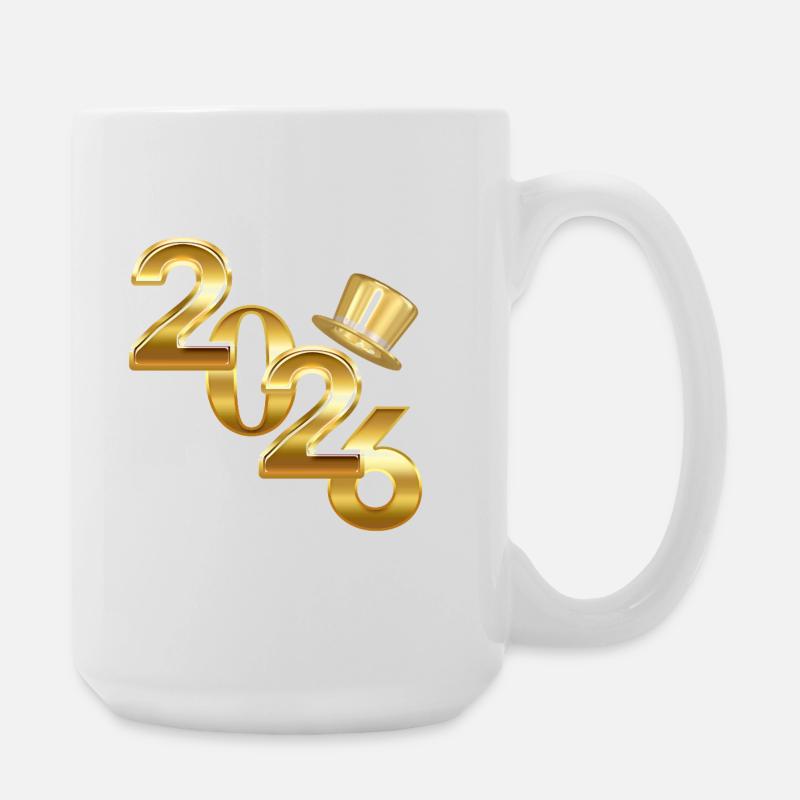 Neujahr 2026 - Große Tasse 440 ml - Weiß