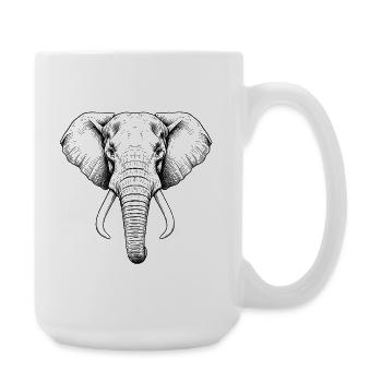 Elefant - Große Tasse 440 ml - Weiß - Rechts