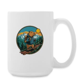 Randonnée de camping en montagne à Capybara mignonne - Grande tasse 440 ml - blanc - Droite