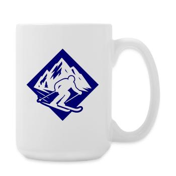Ski Sport Silhouette Mountains - Large Mug 440 ml - white - Right