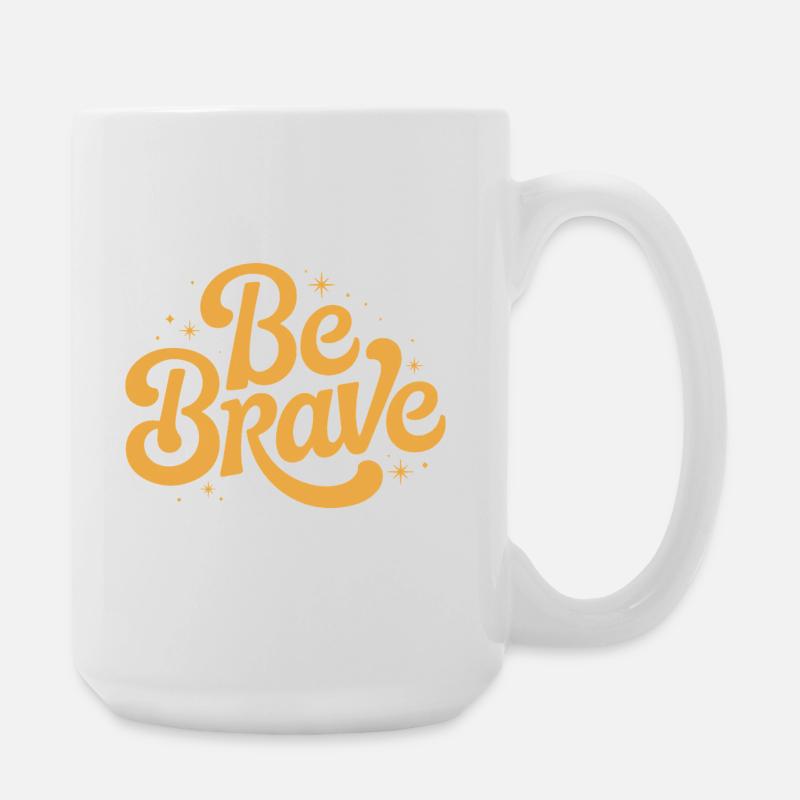 Be Brave Script Emblem - Große Tasse 440 ml - Weiß