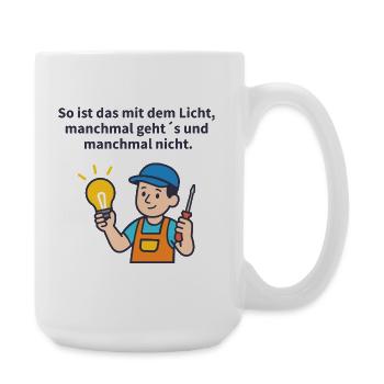 Light tinkerer: screwdriver & light bulb - Large Mug 440 ml - white - Right