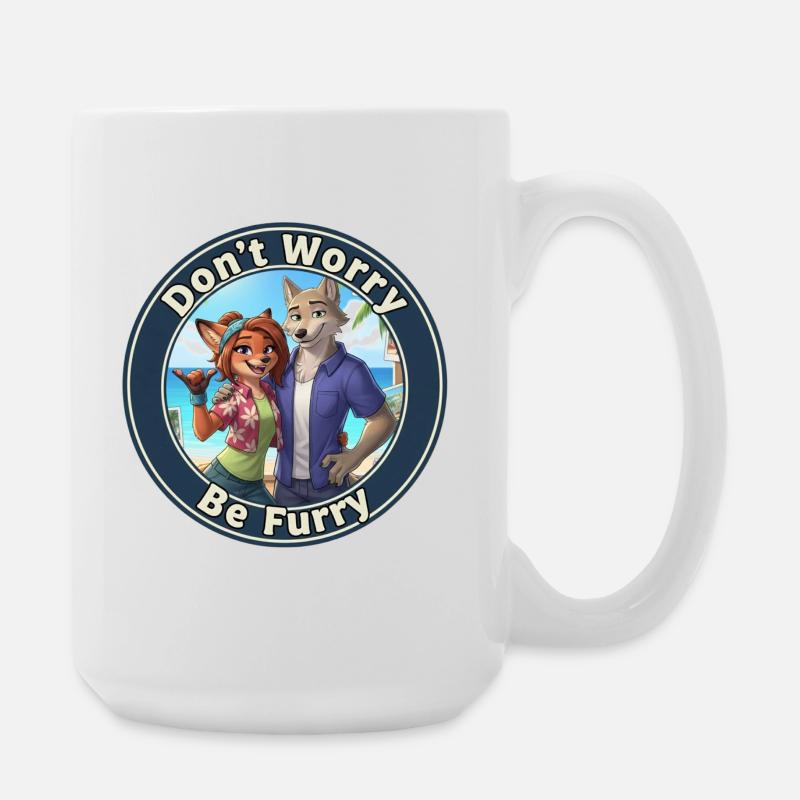 Fursona Be Furry - Große Tasse 440 ml - Weiß