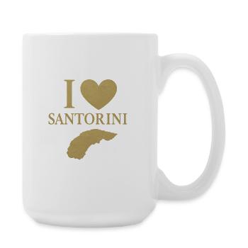 I love Santorini Gold - Large Mug 440 ml - white - Right