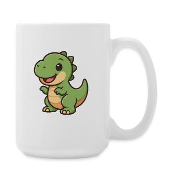 Happy Dino Cuddle Clipart - Large Mug 440 ml - white - Right