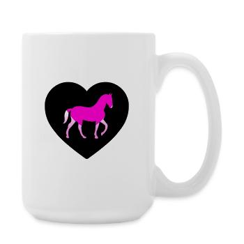Pferde - Große Tasse 440 ml - Weiß - Rechts
