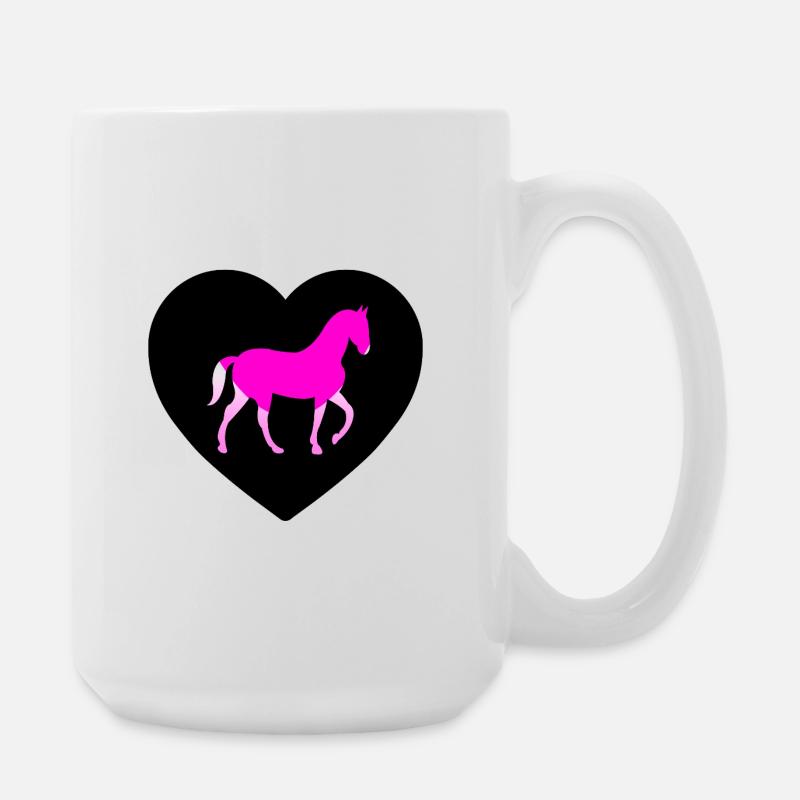 Pferde - Große Tasse 440 ml - Weiß