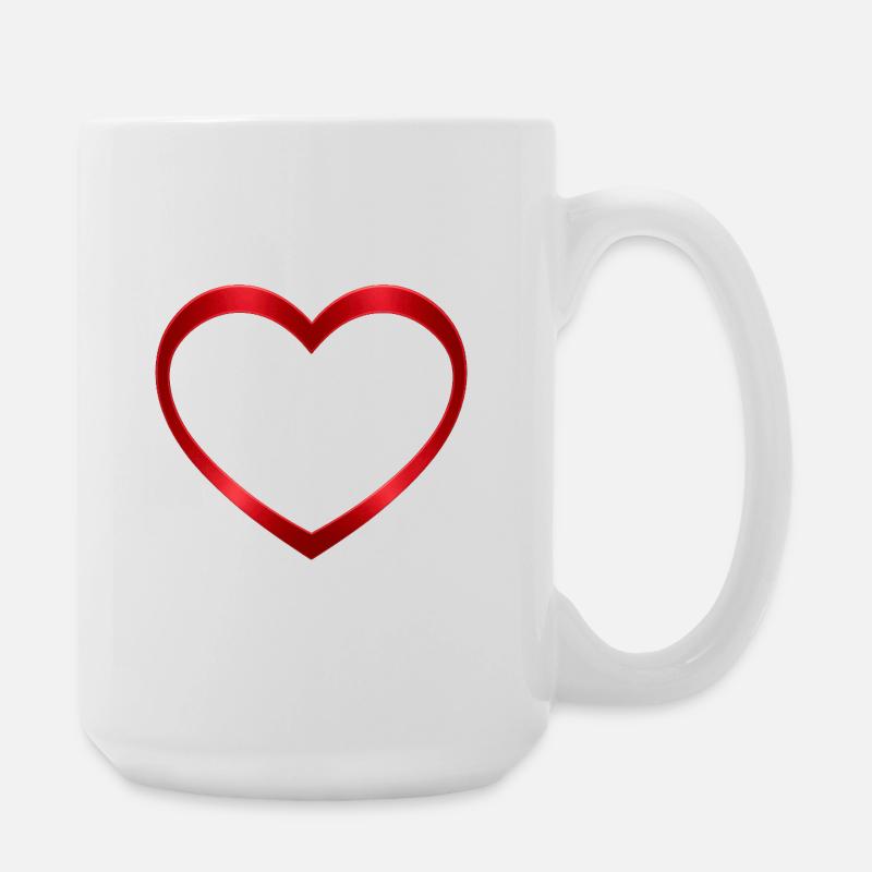 NEU – Leuchtendes rotes Herz-Design – Wunderschön! - Große Tasse 440 ml - Weiß