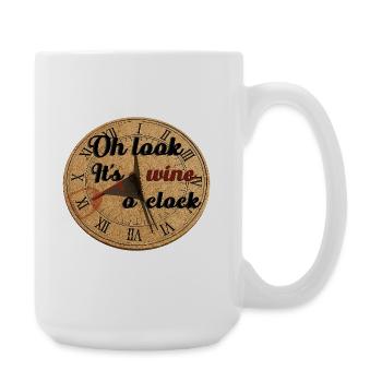 Oh Look It's Wine O'Clock – Sundial Illustration - Large Mug 440 ml - white - Right