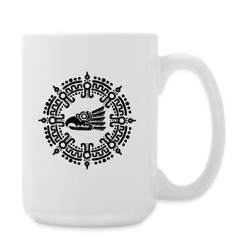 Black Aztec symbol - Large Mug 440 ml - white - Right