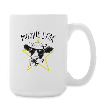 Moovie Star Jeu de mots avec une vache - Grande tasse 440 ml - blanc - Droite