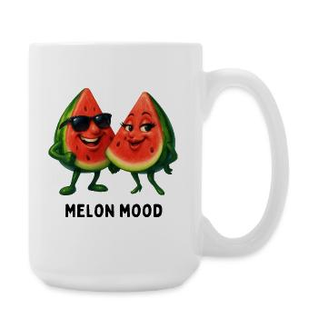 Melon Mood: Happy Watermelon Duo - Large Mug 440 ml - white - Right