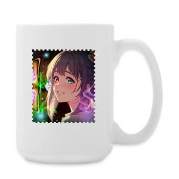 Magische Neontraumheldin - Große Tasse 440 ml - Weiß - Rechts