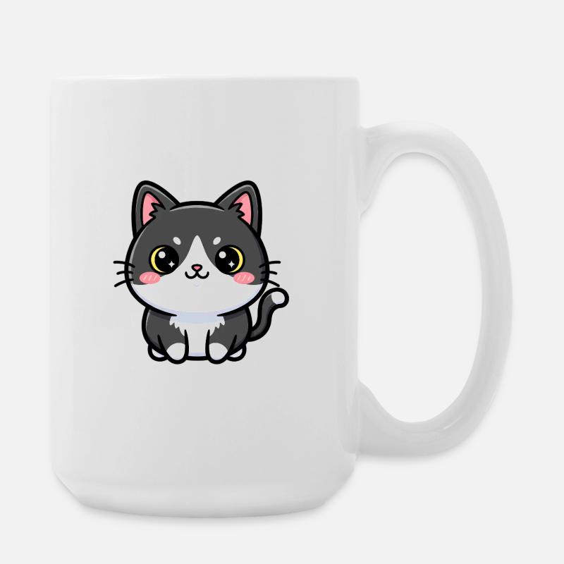 Chibi Cat Charm - Large Mug 440 ml - white