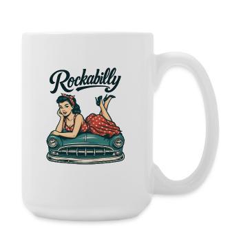 Cadeau rétro pin-up de voiture vintage rockabilly - Grande tasse 440 ml - blanc - Droite
