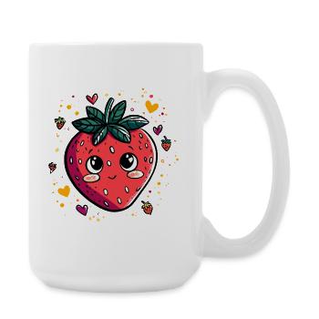 Kawaii Strawberry - Large Mug 440 ml - white - Right