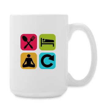Eat Sleep Yoga Repeat Funny Quote Zen - Large Mug 440 ml - white - Right