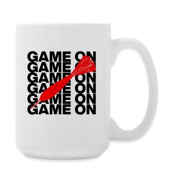 Game On: Dart Attack! ONEHUNDRETEIGHTY, arrow red - Large Mug 440 ml - white - Right