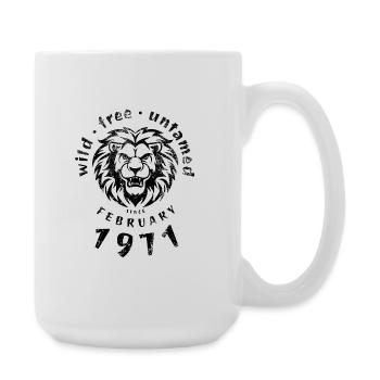 Wild, free & untamed since 02/1971 - Large Mug 440 ml - white - Right
