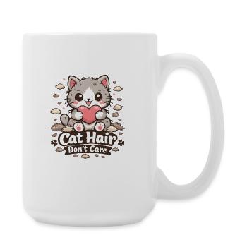 Cat Hair Don't Care Motif - Large Mug 440 ml - white - Right