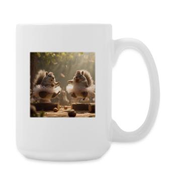 Tanzende Eichhörnchen im Tutu mit Eicheln - Große Tasse 440 ml - Weiß - Rechts