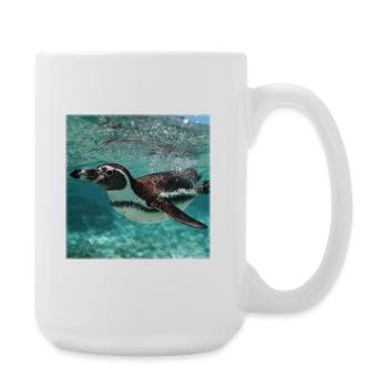 Penguin Underwater Turquoise Ocean Nature Design - Large Mug 440 ml - white - Right