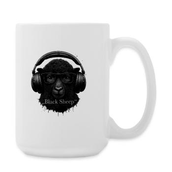 Black Sheep with headphones - Large Mug 440 ml - white - Right