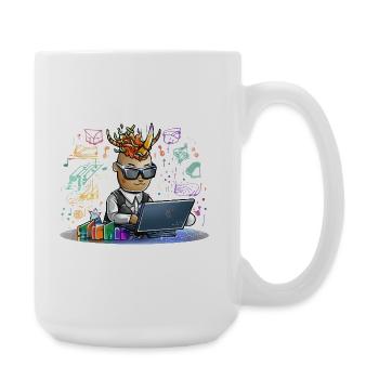 Designer infernal sur ordinateur portable - Grande tasse 440 ml - blanc - Droite