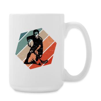 Motif classique du floorball - Grande tasse 440 ml - blanc - Droite