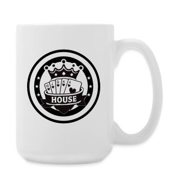 Flush royal de la maison Emblème du poker au cœur - Grande tasse 440 ml - blanc - Droite