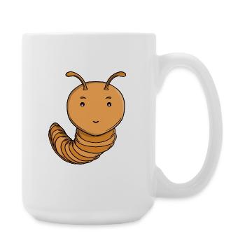 Mignonne Chenille Pourpre Pourpre Joyeuse Kawaii - Grande tasse 440 ml - blanc - Droite