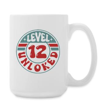 Niveau 12 Débloqué – Design d’anniversaire de joueur cool - Grande tasse 440 ml - blanc - Droite