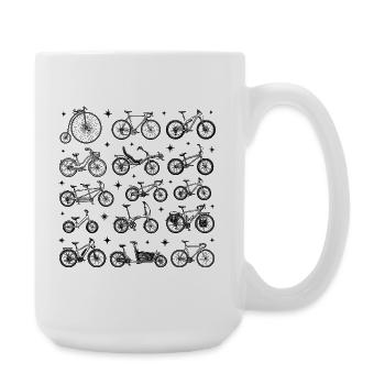 Bicycle tattoo design in the 90s style trend - Large Mug 440 ml - white - Right