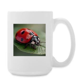 Lucky Charm Ladybug Macro Nature Design - Large Mug 440 ml - white - Right