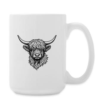 Dessin au trait Highlander monochrome - Grande tasse 440 ml - blanc - Droite