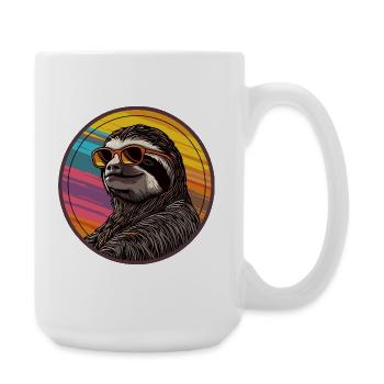 Faultier mit Sonnenbrille - Große Tasse 440 ml - Weiß - Rechts