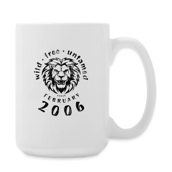 20. Geburtstag Sauvage, libre et indompté depuis 02/2006 - Grande tasse 440 ml - blanc - Droite