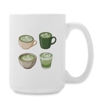 Matcha Love – Sweet Matcha Latte Illustration - Large Mug 440 ml - white - Right