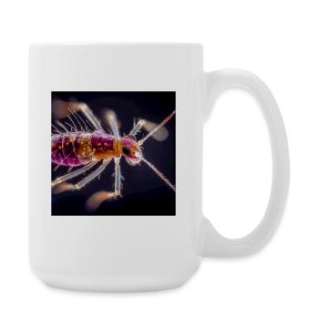 Macro des insectes néon – Conception abstraite de micro monde - Grande tasse 440 ml - blanc - Droite