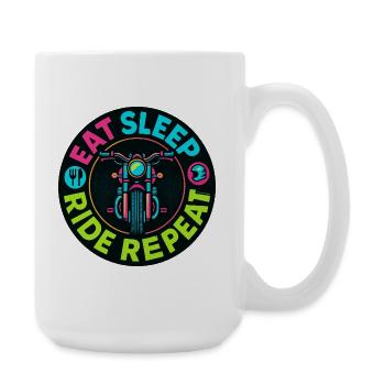 Eat Sleep Ride Repeat - Motorcycle - Biker - Large Mug 440 ml - white - Right