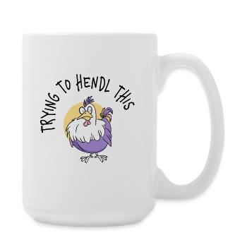 Lila Huhn Flauschcharme - Große Tasse 440 ml - Weiß - Rechts