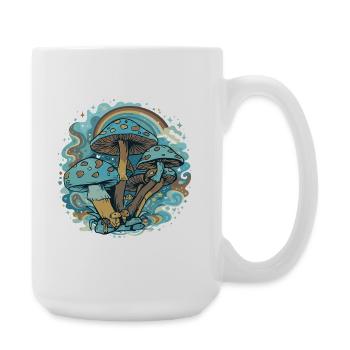 Blue Mushroom Wonder Forest - Large Mug 440 ml - white - Right