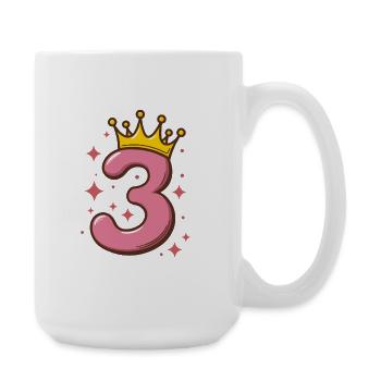 Third Birthday Crown Glitter - Large Mug 440 ml - white - Right