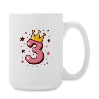 3. Geburtstag Kleine Prinzessin mit Krone - Große Tasse 440 ml - Weiß - Rechts