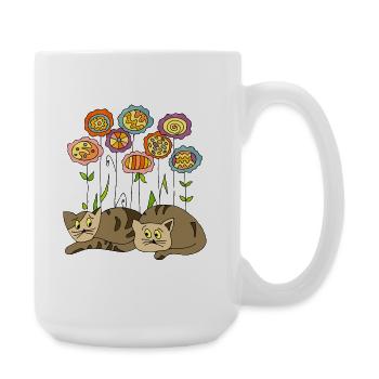 Katzen - Große Tasse 440 ml - Weiß - Rechts