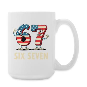 US Flag 67 Memes Six Seven - Large Mug 440 ml - white - Right