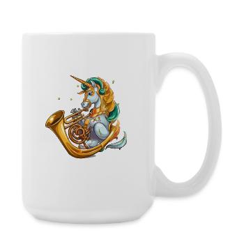 Unicorn Tuba Groove - Große Tasse 440 ml - Weiß - Rechts